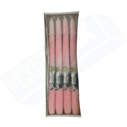 Świeca komunijna różowa